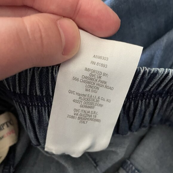 Isaac Mizrahi Live Sz XXST Bridgehampton Chambray Lace Trim Wide Leg Pants NWT - Picture 12 of 12